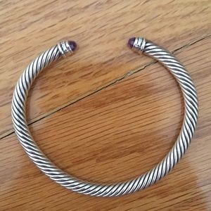 David Yurman Cable Bracelet Amethyst and Diamonds